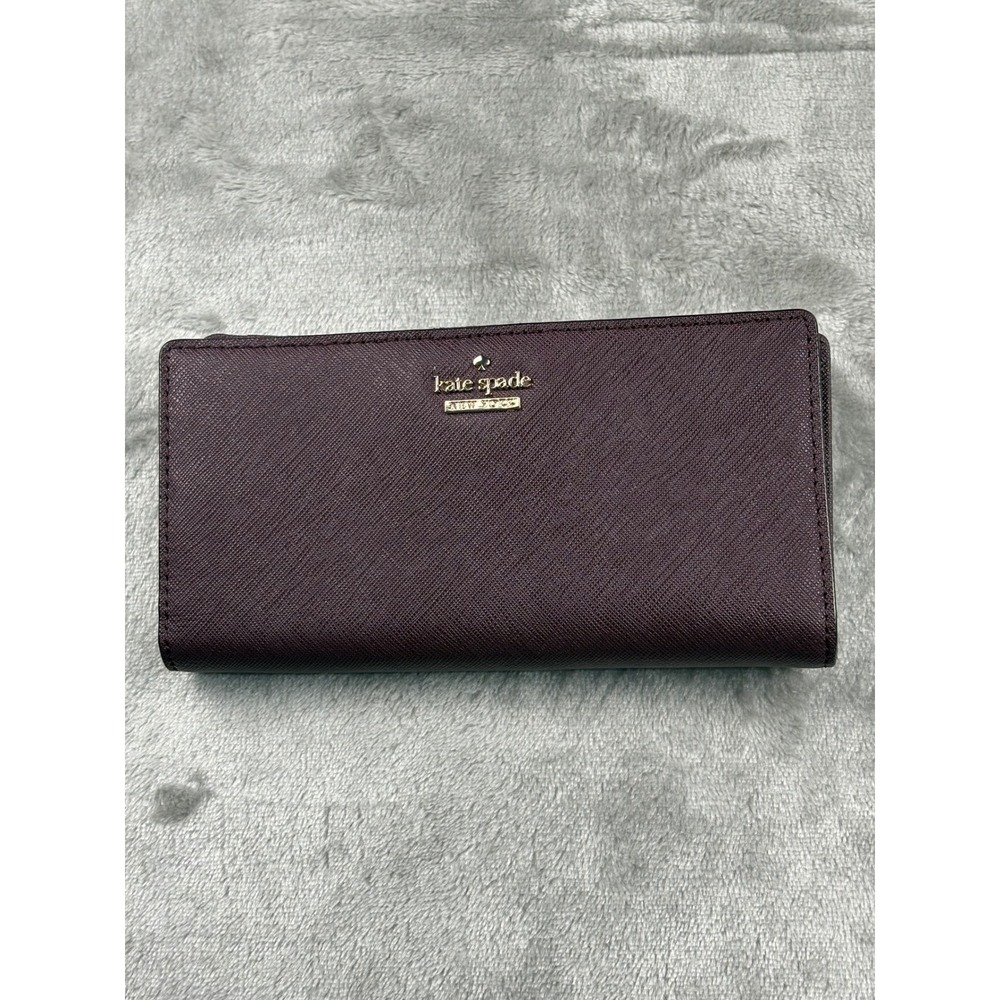 Kate Spade Madison Large Slim Bifold Wallet Saffiano Leather - Ox Blood